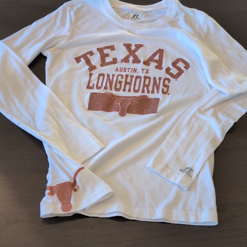 Texas Longhorns White & Burnt Orange Long Sleeve Kids/Petite -  Women